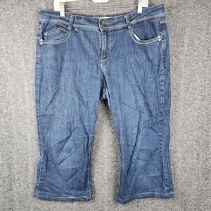 L.E.I. Sophia Hiphugger Flare Jeans Juniors 17 Blue Embroidered Back Pockets